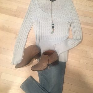 Express Baby Blue Sweater with scalloped design